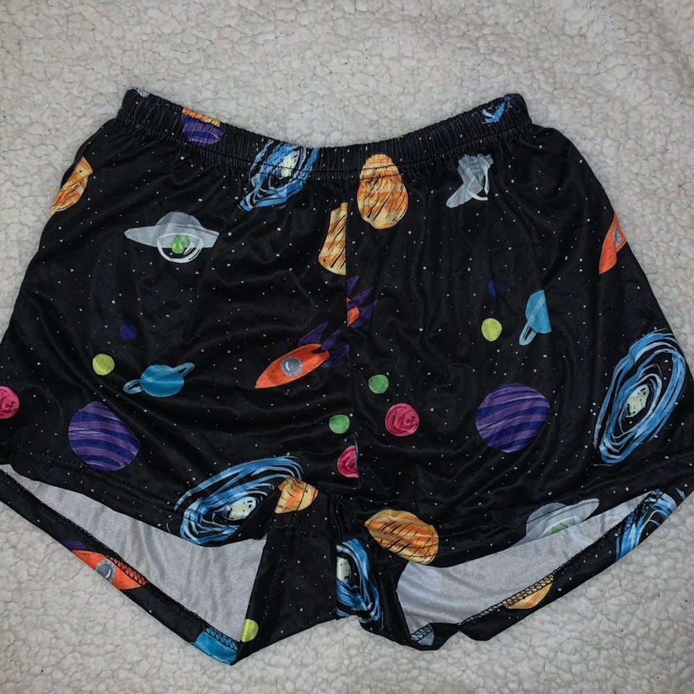 Space pattern pajama shorts